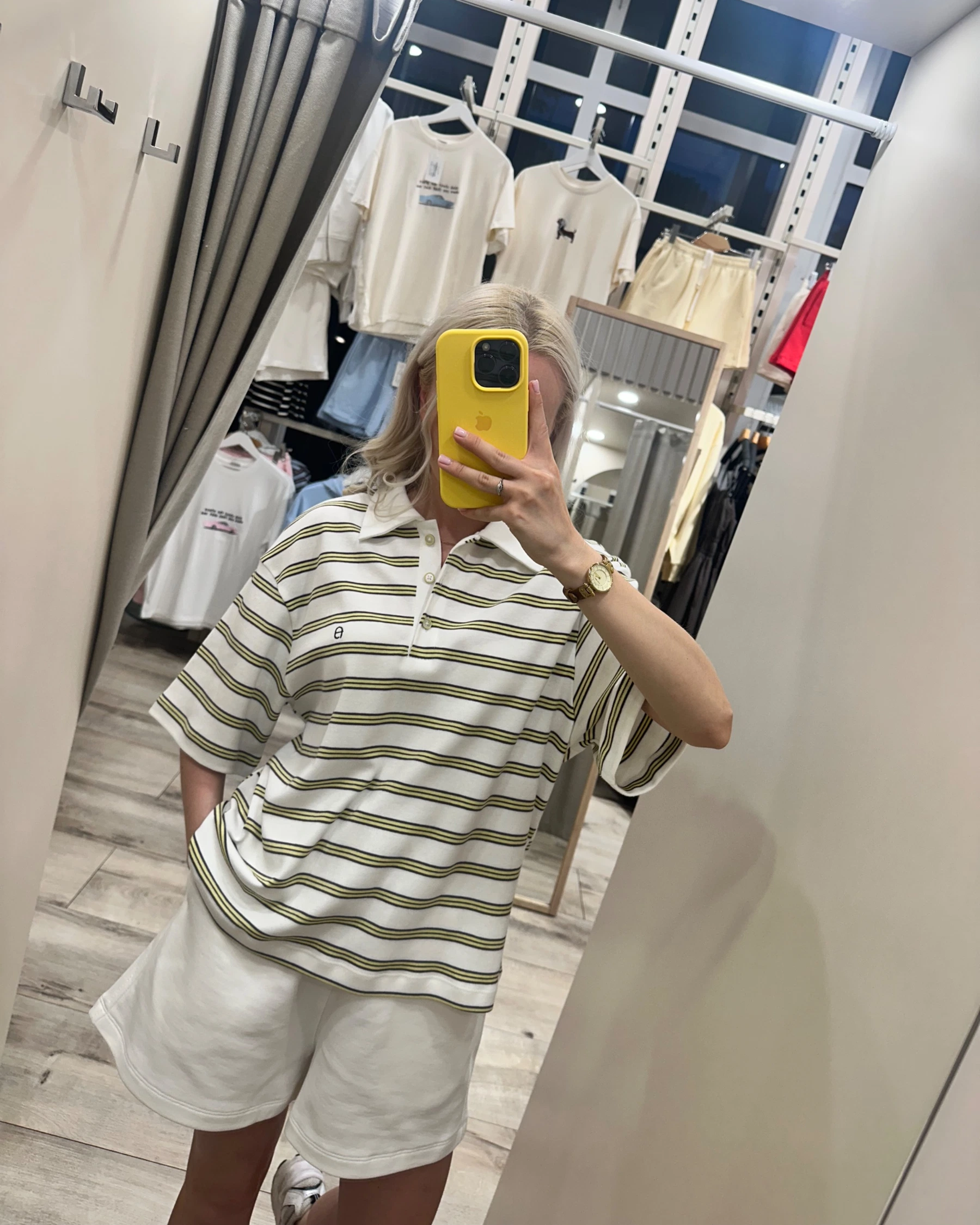 Смугасте молочне поло oversize









 - зображення 5