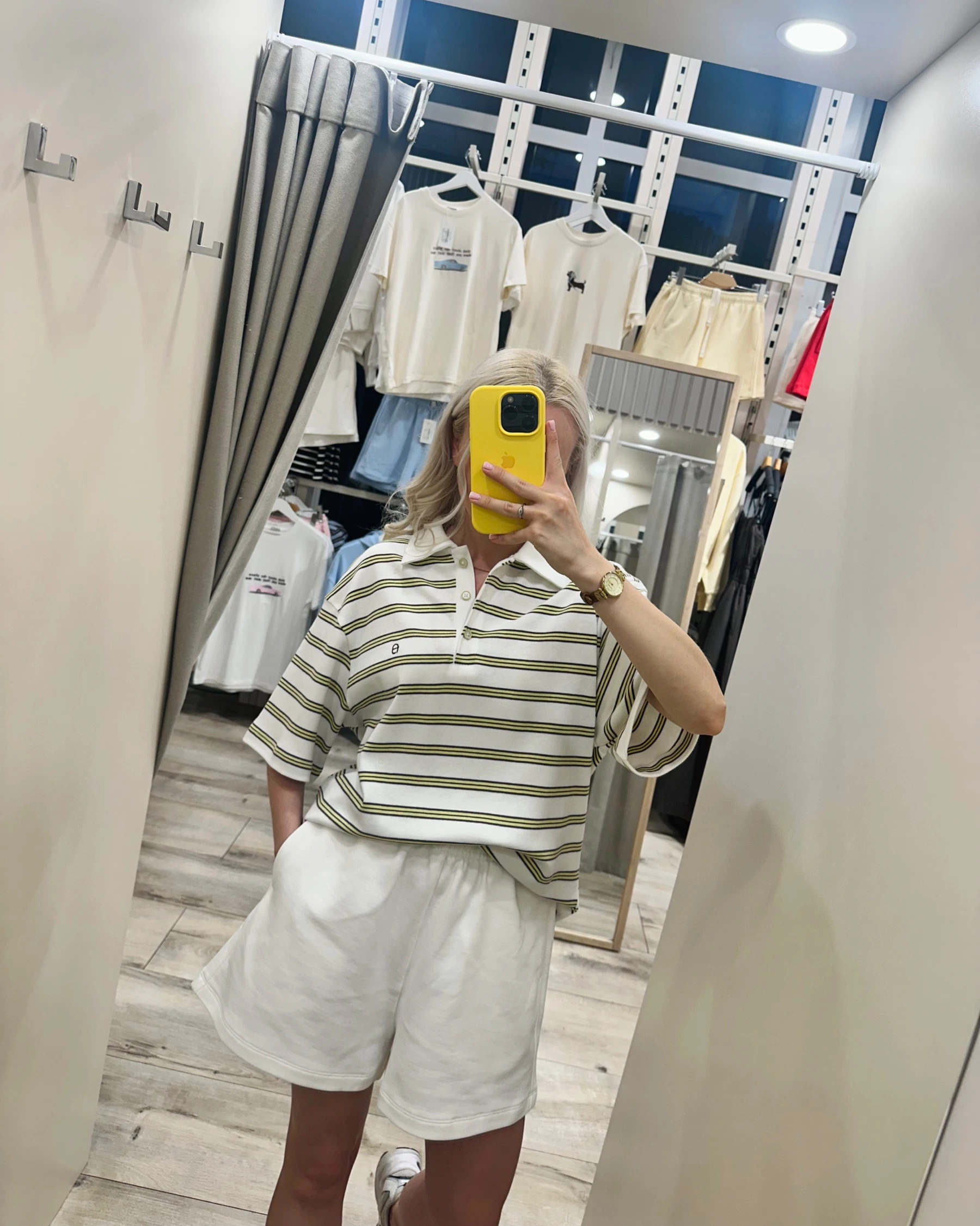Смугасте молочне поло oversize









 - зображення 6